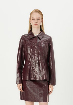 Vero Moda VMLOTTIE PEPLUM JACKET - Imitert skinnjakke - winetasting