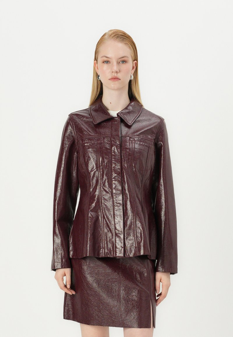 Vero Moda VMLOTTIE PEPLUM JACKET - Imitert skinnjakke - winetasting