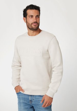 Guess FRONTLOGO - Sportinis megztinis - creme