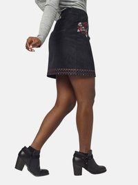 Koroshi CON DETALLES EN LUREX - Denimová sukňa - black