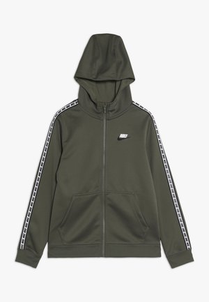 Nike Sportswear HOODIE TAPED - Giacca sportiva - medium olive/white