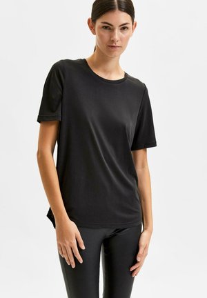 Selected SLFESSENTIAL SS STRIPED BOXY TEE NOOS - T-shirt con stampa - delicioso stripes bright white thin/multicolore