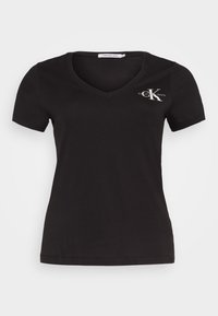 CLASSIC SLIM V NECK TEE - T-shirt basique - black
