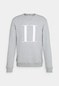 Szara bluza z bawełnianej mieszanki, z dużym białym logo "II" na przodzie, zaokrąglonym dekoltem oraz ściągaczami na mankietach i u dołu.