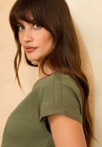 Love & Roses Marškinėliai su spaudiniu - khaki green
