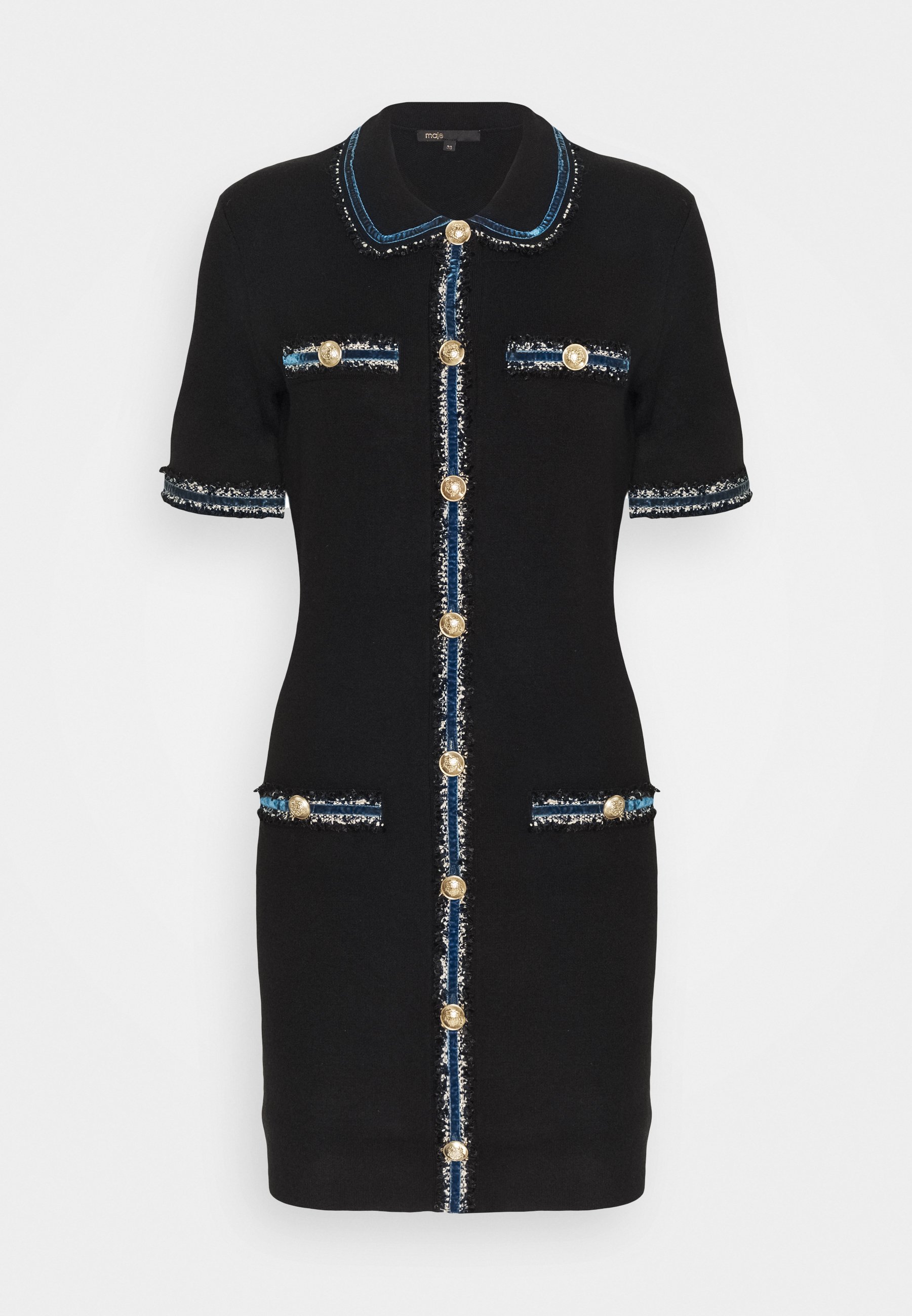 maje ravena knit dress in Black Knit maxi dress