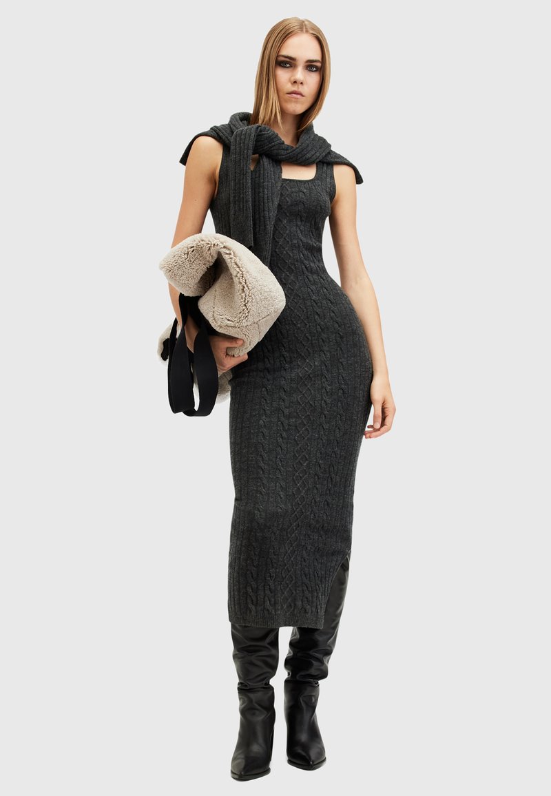 AllSaints MURIEL - Jumper dress - cinder black/black - Zalando.ie