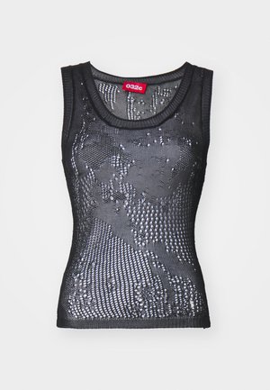 032c FRACTURED SLEEVELESS  - Top - black
