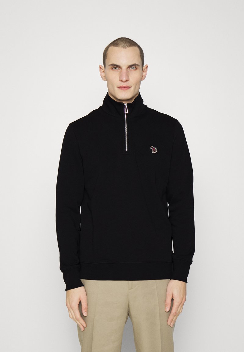 PS Paul Smith MENS REG FIT HALF ZIP ZEBRA - Mikina - black