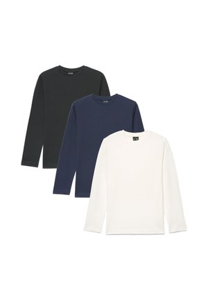 Terranova, T-SHIRT TINTA UNITA 3 PACK - Maglietta a manica lunga - blu