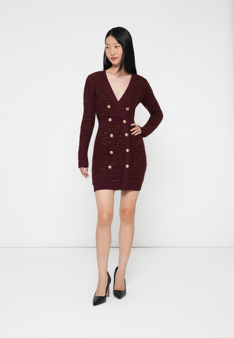 Elisabetta Franchi WOMANS DRESS - Jumper dress - rouge noir/bordeaux -  Zalando.ie