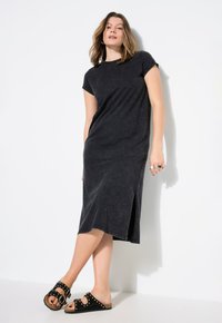 Studio Untold MIDI ACID WASH - Jerseyjurk - charcoal gray melange