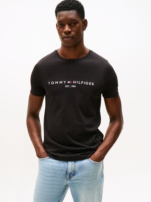 Tommy Hilfiger CORE LOGO TEE - T-shirt imprimé - black