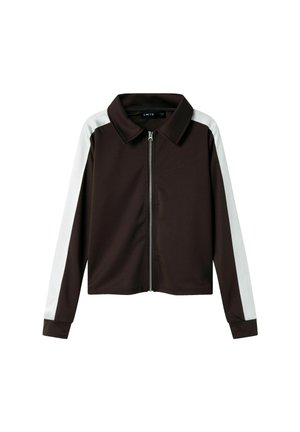 Tröja med dragkedja - chocolate brown