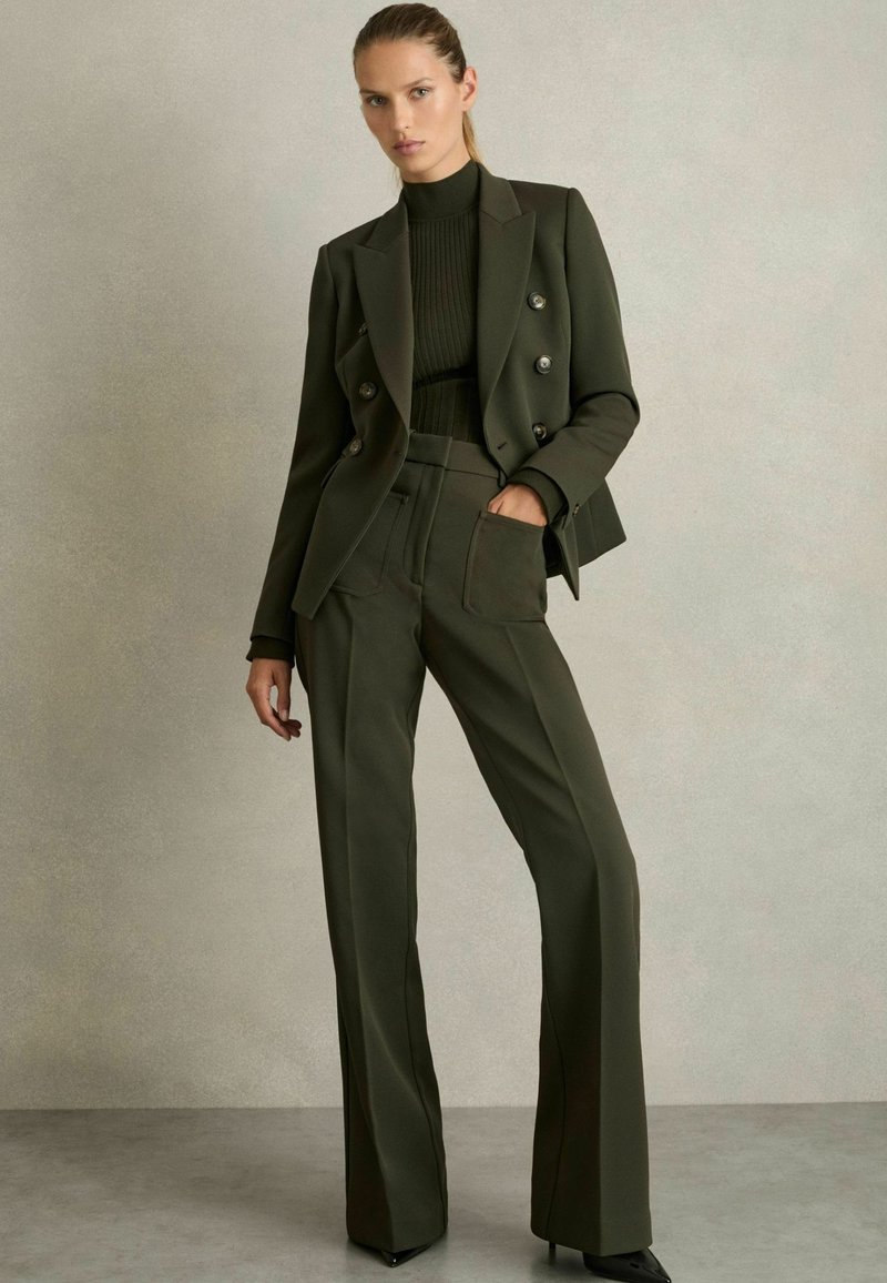 Reiss PRIYA HIGH-RISE FLARED - Pantalones - green