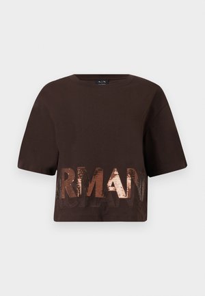 Armani Exchange, T-Shirt print - brown