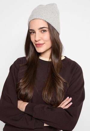 Zwillingsherz, UMSCHLAGMÜTZE RIPPE - Beanie - hellgrau