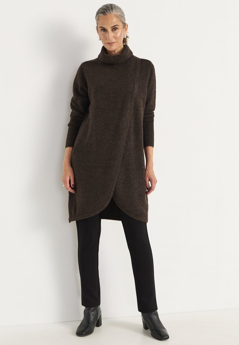 Cellbes of Sweden WITH WRAP DETAIL AT FRONT - Strickpullover - brown melange