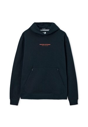 Black hoodie with a front pocket and orange text "WEEKEND OFFENDER ADMIT NOTHING" centered on the chest.