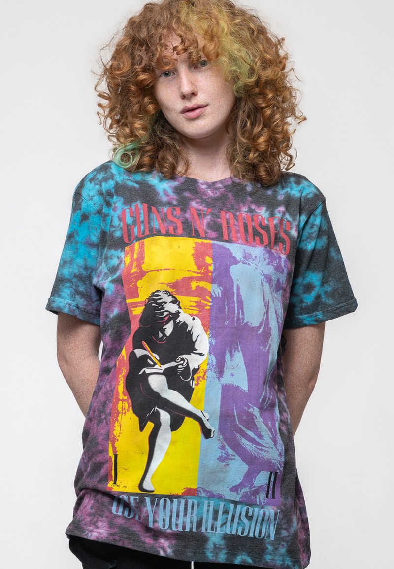 Paradiso Clothing GUNS N' ROSES USE YOUR ILLUSION DIP DYE WASH - Print T-shirt - blue