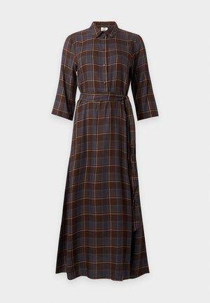 JDY, JDYSTAY 3/4 MIDCALF SHIRT DRESS WVN - Φόρεμα πουκάμισο - chocolate torte/blue/sand