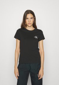 Calvin Klein Jeans MONOLOGO SLIM TEE 2 PACK - Navadna majica - keepsake blue/black