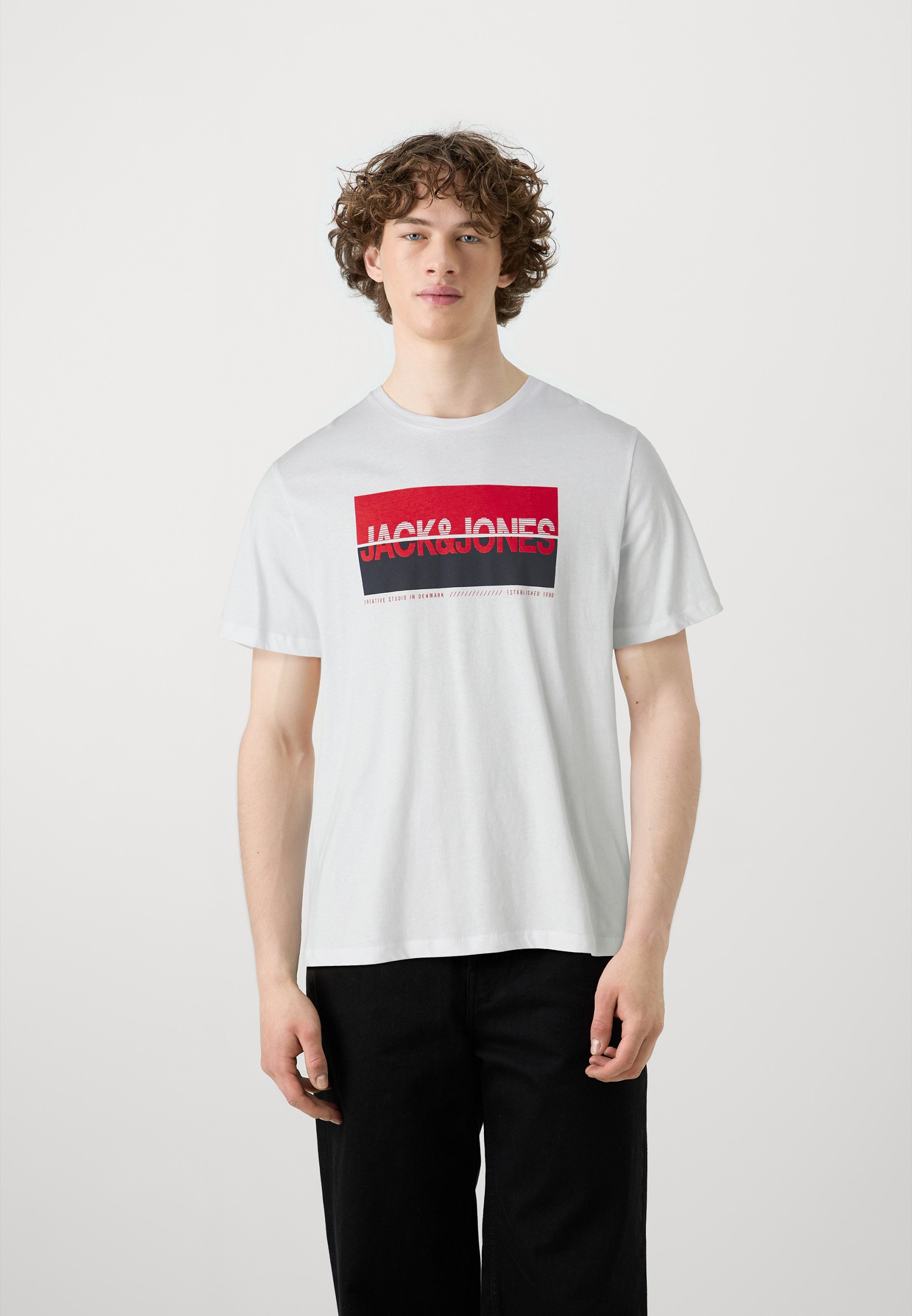 Jack & Jones JJBeau T-Shirt 3er Pack – Lässige Basic-Shirts Mit Frontprint, Kurzarm, Für Herren