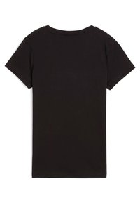 Sort kortærmet t-shirt lavet af blødt bomuld med rund hals og en glat tekstur, uden synlige logos eller mønstre.