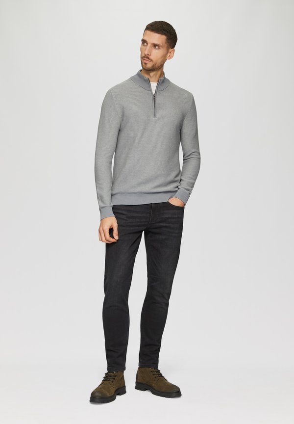 MIT STEHKRAGEN UND STRUKTUR - Strickpullover - schiefergrau