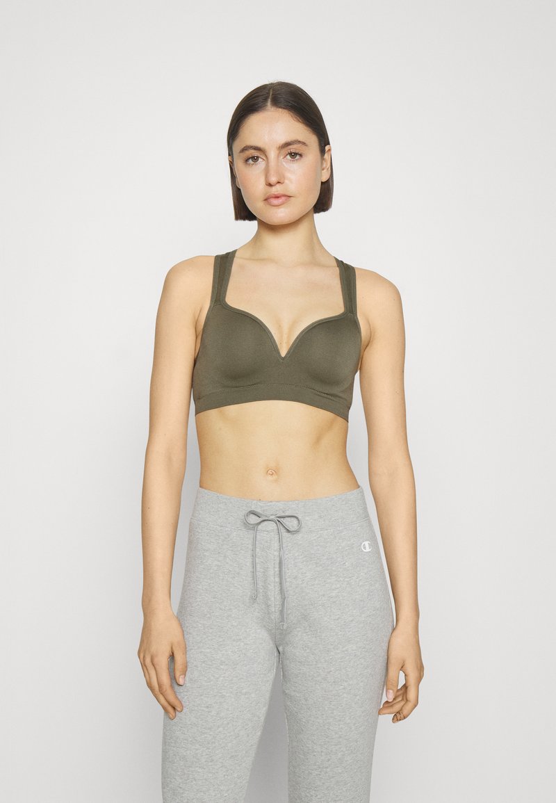 ONLY Play ONPMARTINE SEAMLESS BRA OPUS - Sportski grudnjak sa srednje jakom potporom - dusty olive