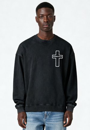 KARMA EMBROIDERY UNISEX - Felpa - washed black