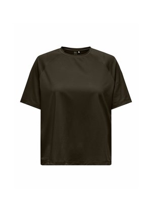 Eenvoudig zwart T-shirt met korte mouwen en ronde hals van gestructureerde stof, getoond op een witte achtergrond zonder zichtbare logo’s of ontwerpen.