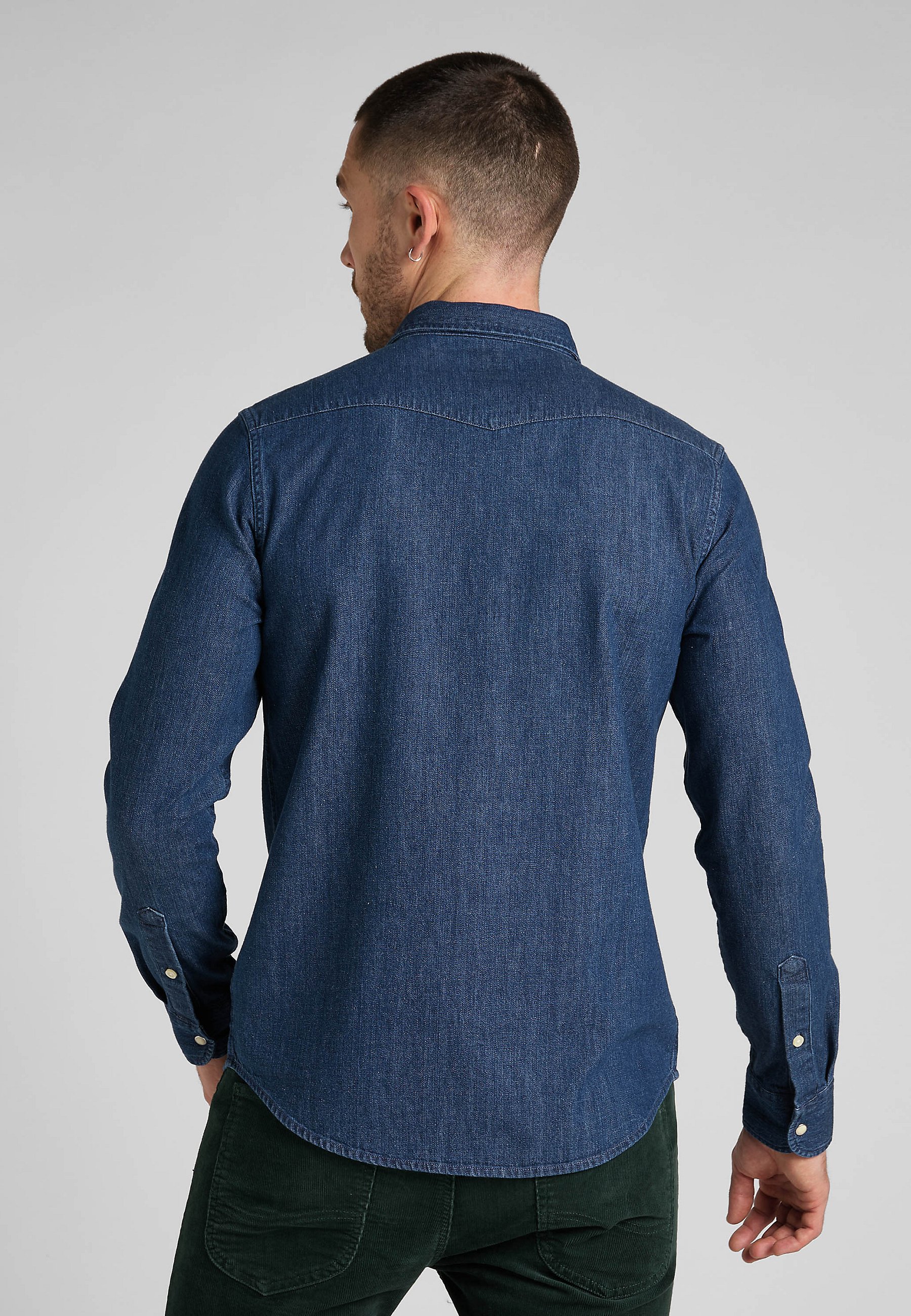 Lee REGULAR WESTERN - Shirt - mid stone/dark-blue denim - Zalando