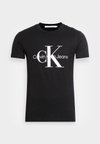 CORE MONOGRAM SLIM TEE - Trükipildiga T-särk - black