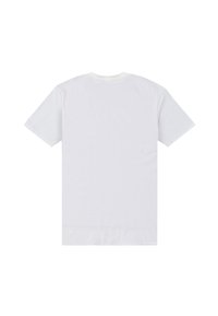 Hvid kortærmet t-shirt lavet af blødt bomuld. Enkelt design med rund hals og uden synlige logoer eller mønstre. Simpel, grundlæggende pasform.