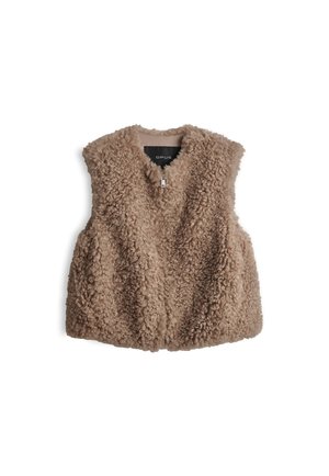 OPUS, RELAXED FIT PLUSH TEXTURE - Bodywarmer - light mocca