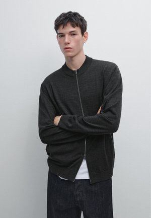Felpa con zip - dark grey
