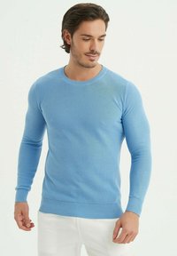 COL ROND - Pullover - bleu
