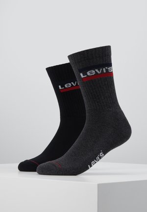 Levi's® REGULAR CUT LOGO 2 PACK - Čarape - mid grey/black