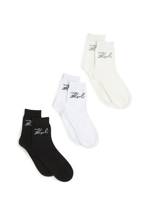 SIGNATURE LOGO SOCK 3 PACK - Calcetines - black/white/cannolli