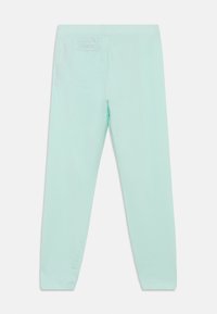 Κολάν σε μέντα πράσινο, κατασκευασμένο από μαλακό, ελαστικό βαμβάκι. Διαθέτει ελαστική μέση και απλό, λεπτό σχέδιο χωρίς ορατά σχέδια ή διακοσμητικά.