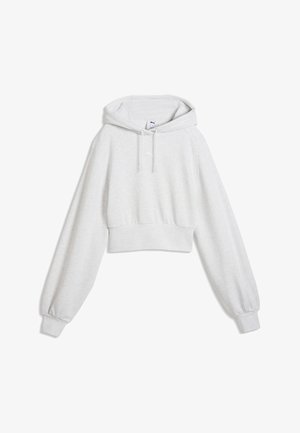 Puma, ESSENTIALS CROPPED BALLOON SLEEVE HOODIE - Hoodie - white glow heather