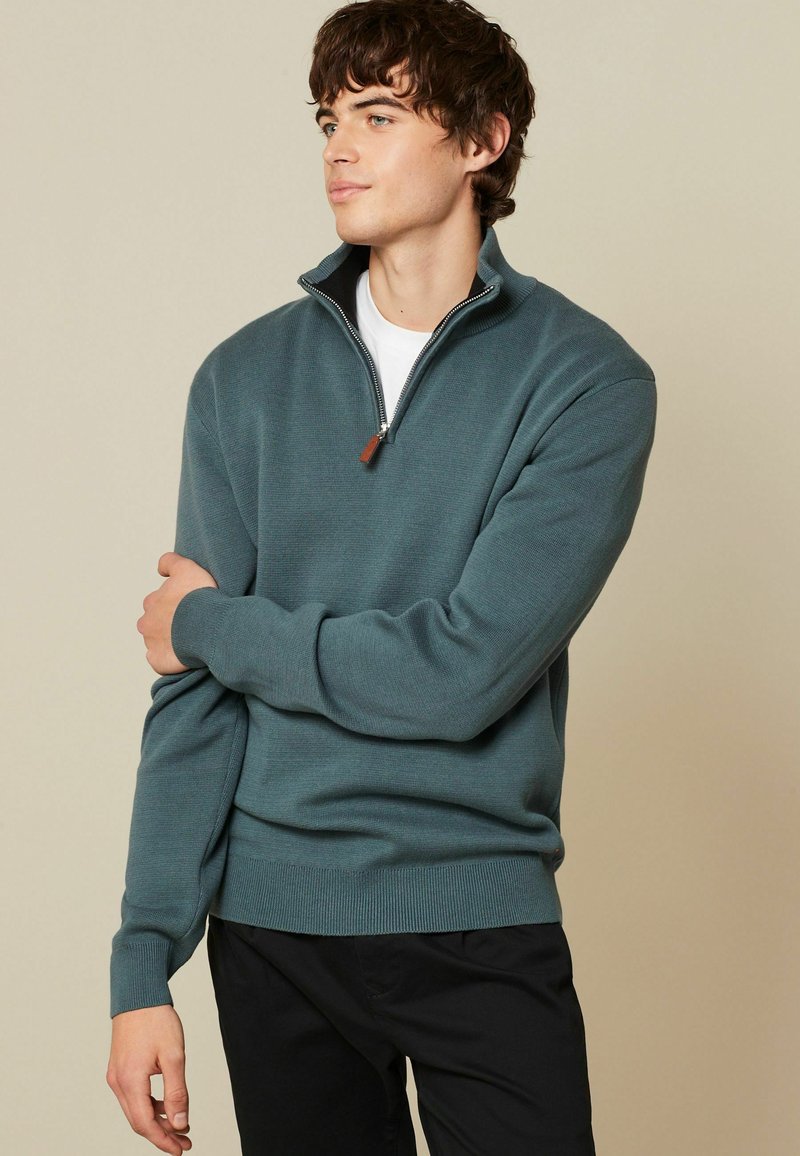 Next ZIP NECK - Pulover - blue
