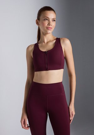 Sutien sport cu susținere medie - bordeaux