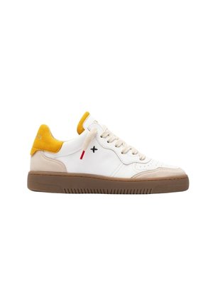 Sneakers laag - white camel orange
