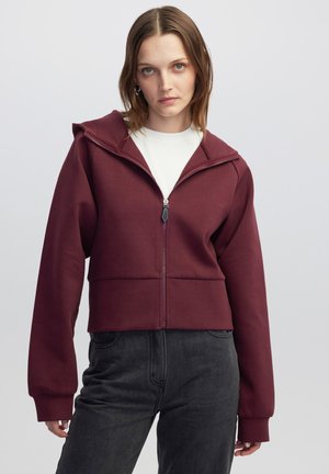 Felpa con zip - bordeaux