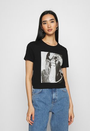 ONLKITA LIFE FACE DOT BOX - T-shirt z nadrukiem - black