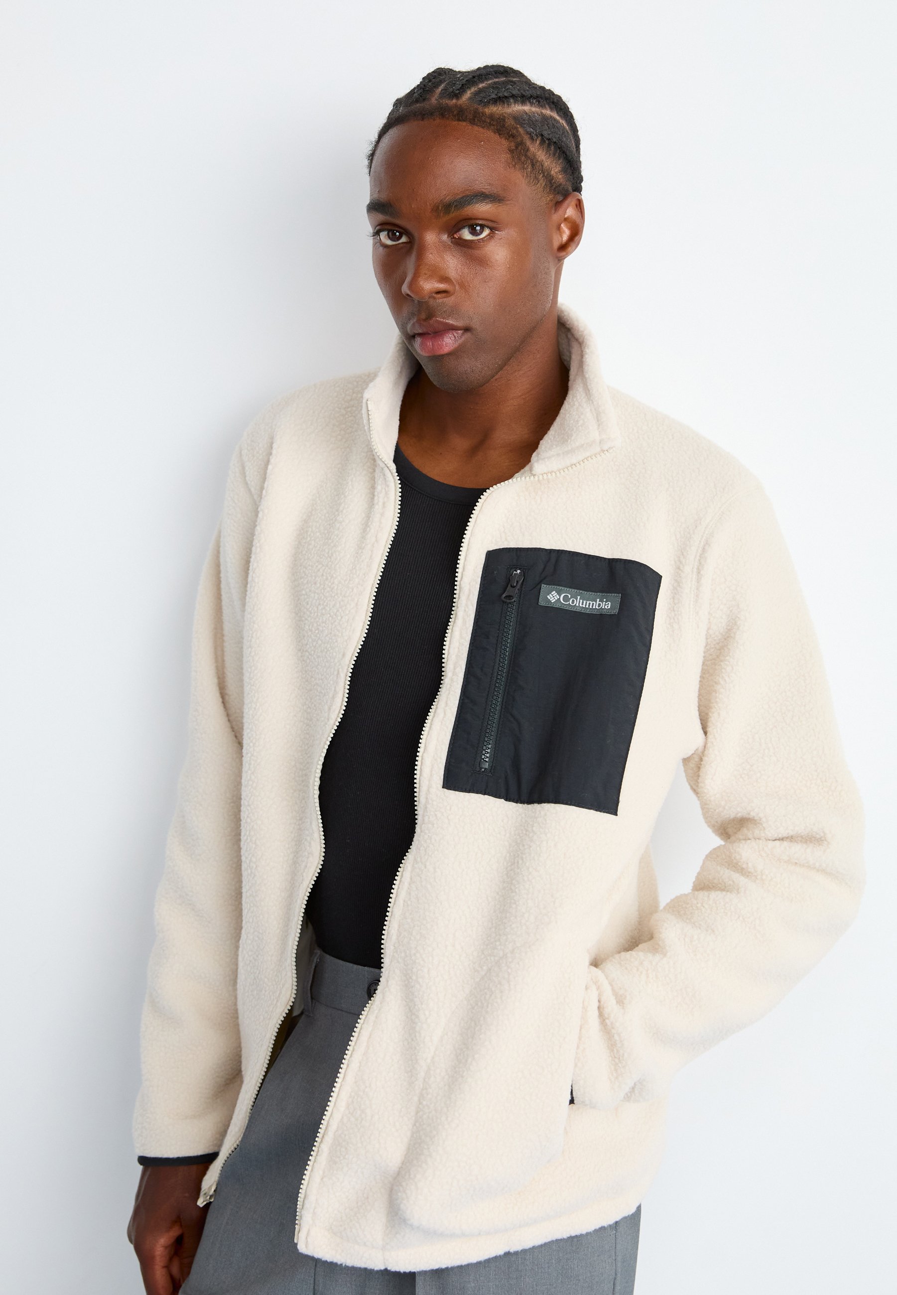 ジャケット・アウター bi color piping fleece drawstring tops Columbia JASPER RIDGE™ PEBBLED FULL ZIP - Fleece jacket - dark