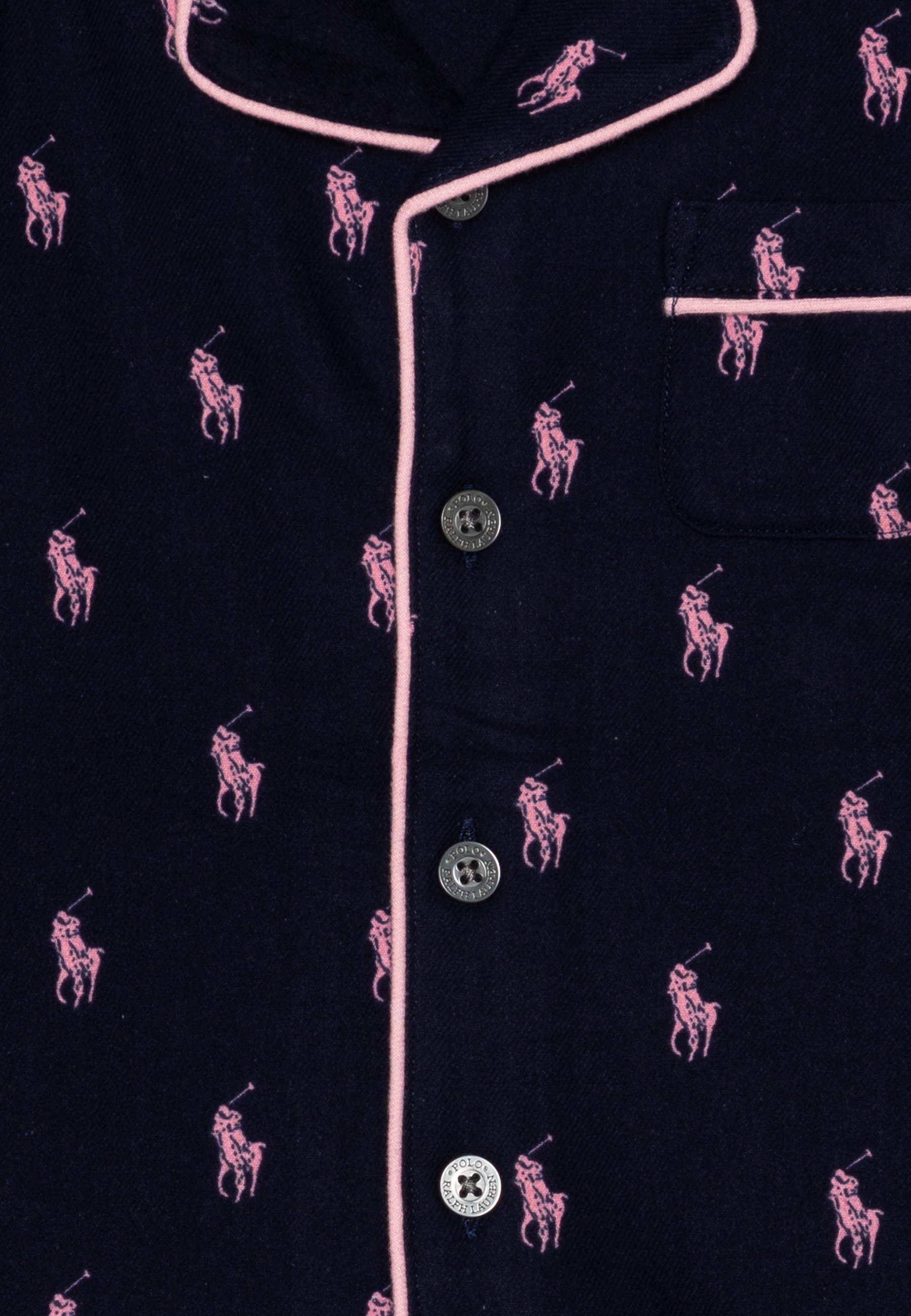 Polo ピンク ネイビー パンツ セット Polo Ralph Lauren PANT - Pyjama set - newport navy/dark blue