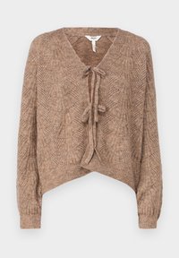 OBJFLORA CARDIGAN - Neuletakki - desert taupe